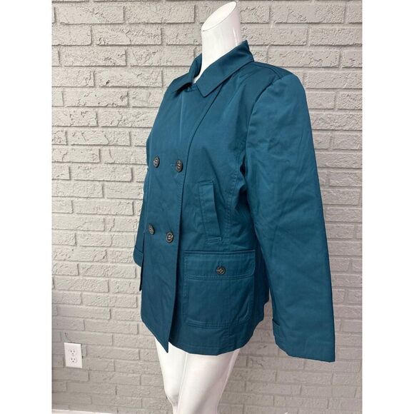 Talbots Women Double Breasted Water Repellent Windbreaker Jacket Size M - Picture 3 of 10